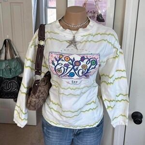 Y2K 2000s vintage avant garde express graphic sweater